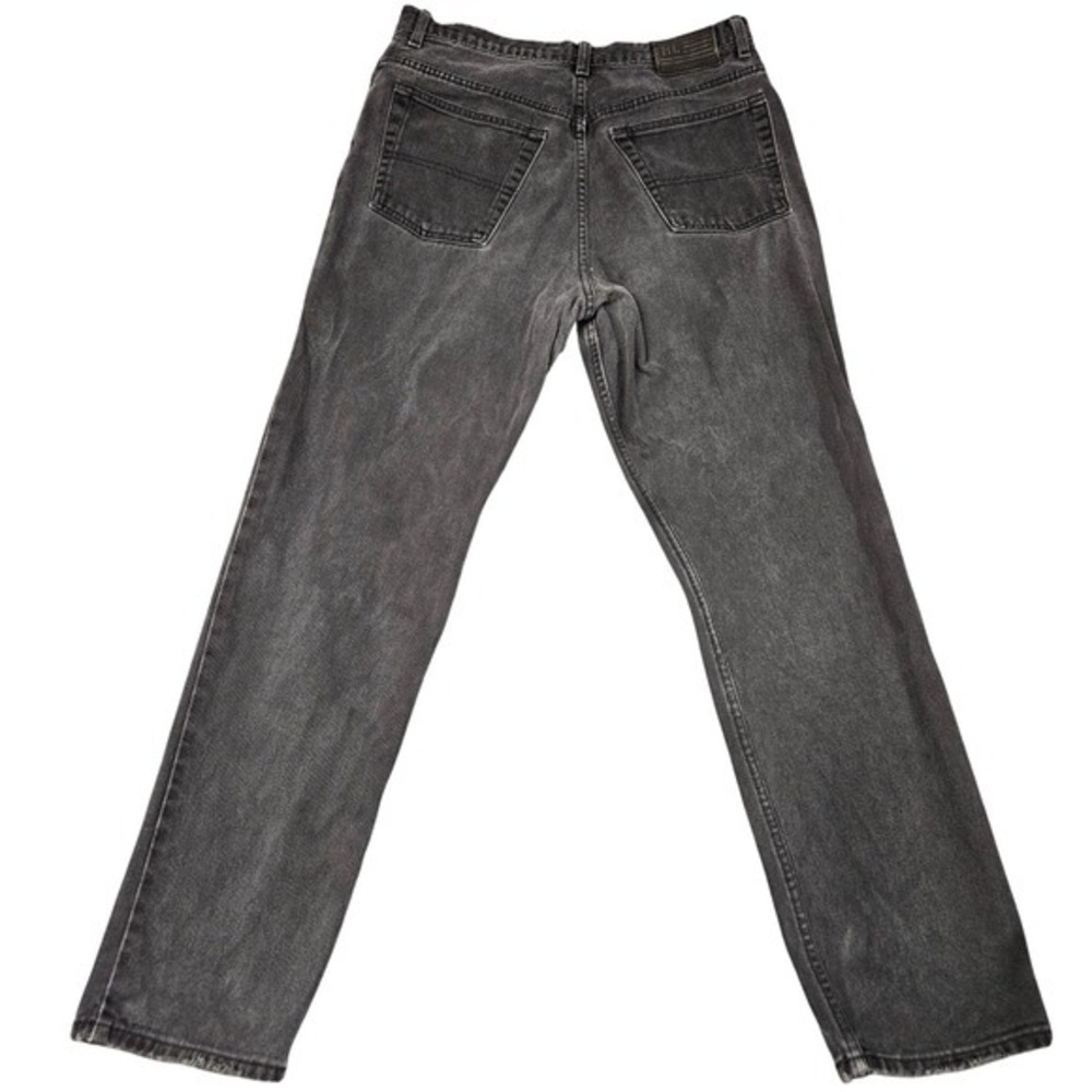 Y2K Polo Ralph Lauren Jeans 14x31 Black Denim Relaxed Faded Grunge Vintage Moto - Picture 2 of 12